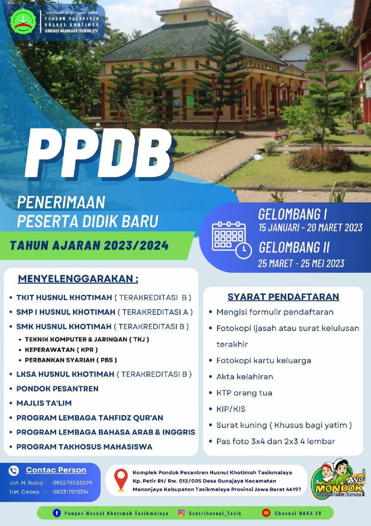 BROSUR PPDB PESANTREN HUSNUL KHOTIMAH 2023