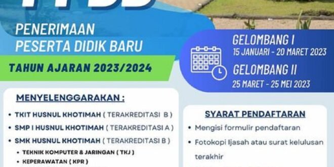 Penerimaan Pendaftaran Santri Baru Pondok Pesantren Husnul Khotimah 2023/2024