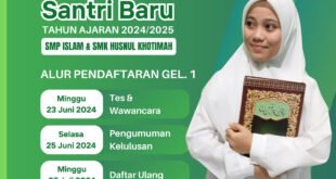 Alur Penerimaan Santri Baru Tahun 2024 Gel. 1