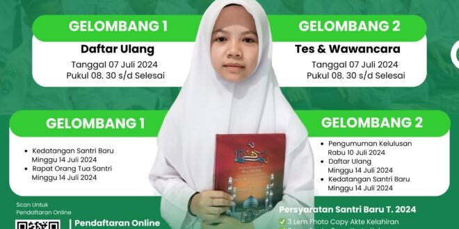 Jadwal Pendaftaran Santri Baru Tahun 2024