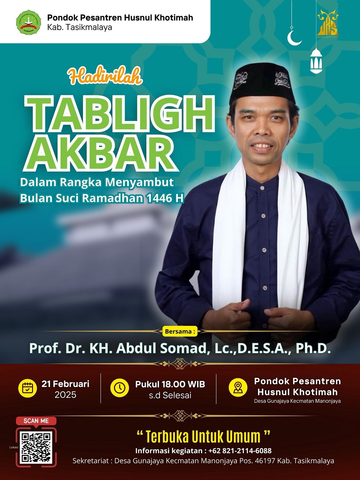 Hadirilah Tabligh Akbar di Pondok Pesantren Husnul Khotimah, Kabupaten Tasikmalaya