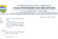 Pedoman Kalender Pendidikan Tahun Pelajaran 2026/2027 Kabupaten Tasikmalaya