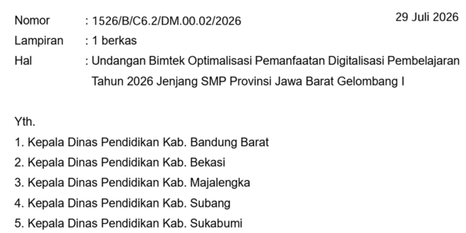 Bimtek Optimalisasi Pemanfaatan Digitalisasi Pembelajaran 2026 Resmi Digelar, Guru SMP Penerima Papan Interaktif Digital Wajib Mengikuti