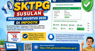 SKTPG Susulan Periode Agustus 2026 Telah Terbit di InfoGTK, Cek Sekarang!
