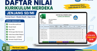 Download Daftar Nilai Kurikulum Merdeka SD/MI Lengkap Format Excel Gratis
