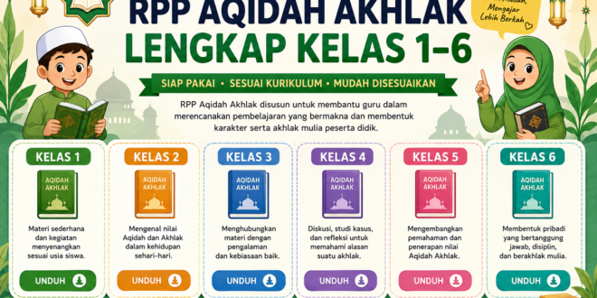 Unduh RPP Aqidah Akhlak Kelas 1–6 SD/MI Lengkap