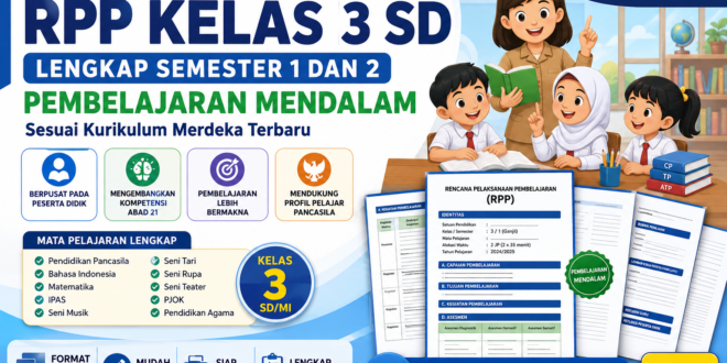 Download RPP Kelas 3 SD Lengkap Semester 1 dan 2 | RPP Pembelajaran Mendalam Terbaru