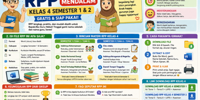 Download RPP Pembelajaran Mendalam Kelas 4 Semester 1 & 2 Kurikulum Merdeka [Gratis + Lengkap]