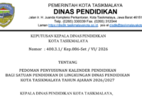 Kalender Pendidikan Kota Tasikmalaya Tahun Ajaran 2026/2027 Lengkap