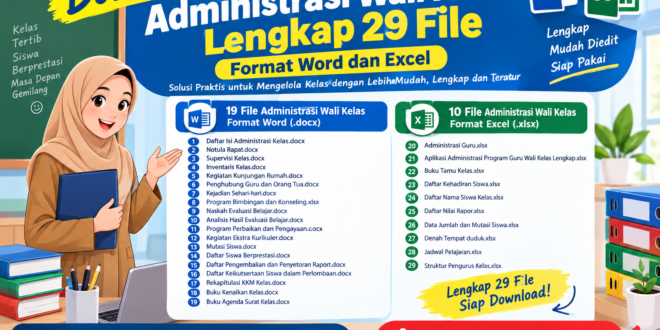 Download Administrasi Wali Kelas Lengkap 29 File Word dan Excel