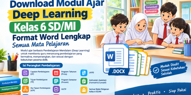 Download Modul Ajar Deep Learning Kelas 6 SD/MI Format Word Lengkap Semua Mata Pelajaran