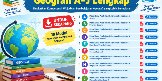 Download Modul Guru Pembelajar Geografi Kelompok Kompetensi A–J Lengkap