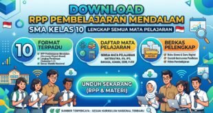 Download RPP Pembelajaran Mendalam SMA Kelas 10 Lengkap Semua Mata Pelajaran